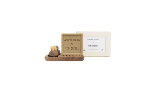 Coffret savon et brosse à ongles Fer à Cheval Frêne Andrée Jardin