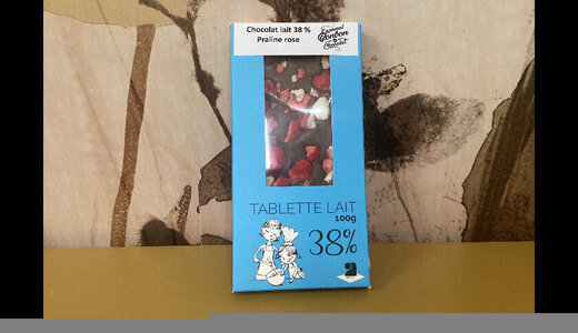 Tablette chocolat lait pralines roses 100gr