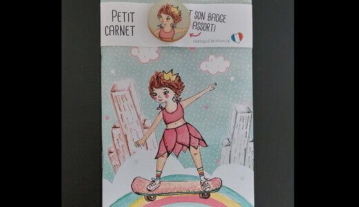 Carnet badgé skateuse