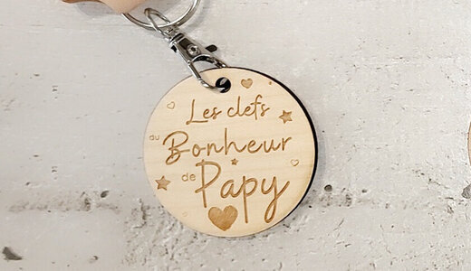Porte-clefs "les clefs du bonheur de papy"