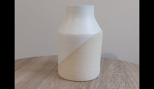 Vase "Pot de lait" Half white