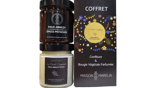 Coffret bougie + confiture - Figue, abricot, épices & pistaches