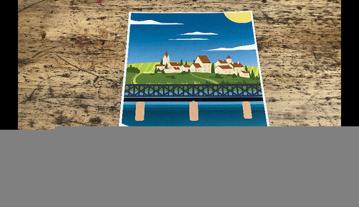 Affiche Pouilly A4 bleu