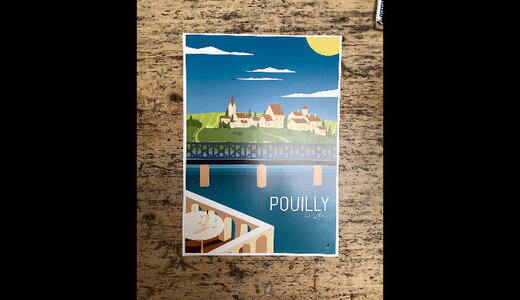 Affiche Pouilly A3 bleu