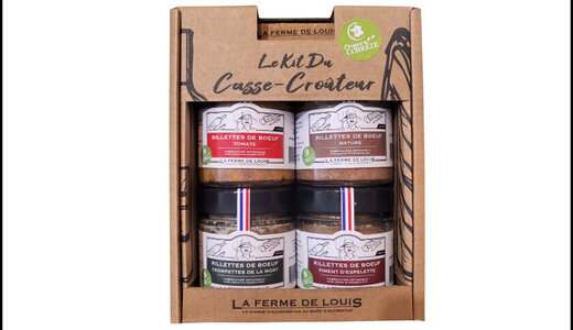 Coffret 4 rillettes de bœuf et son couteau 