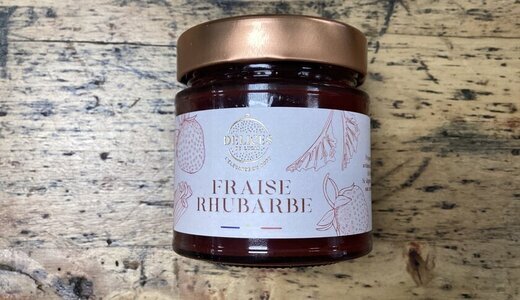 Confiture Fraise rhubarbe 230gr