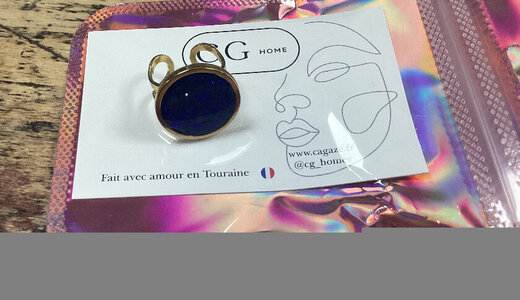 Bague ronde bleu