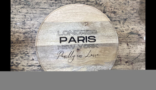 Plateau rond plat manguier Londres Paris New York Pouilly