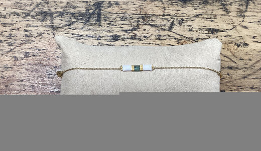 Bracelet perles japonaises vert