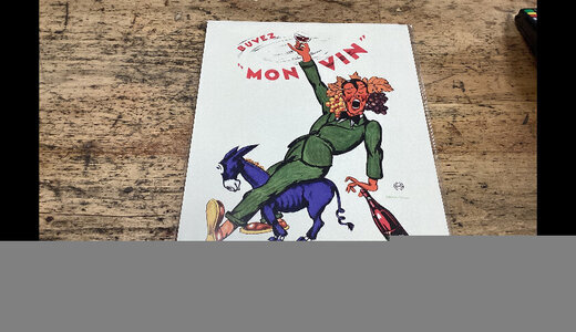 Affiche buvez mon vin 30x40cm