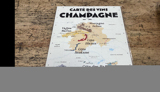 Affiche carte des vins de champagne 30x40cm