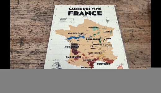 Affiche carte des vins de France 30x40cm