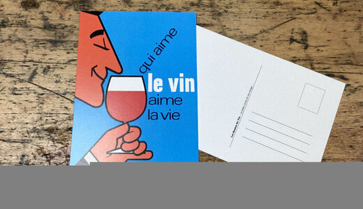 Carte postale qui aime le vin