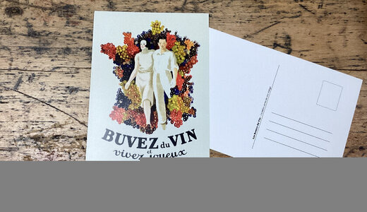 Carte postale buvez du vin