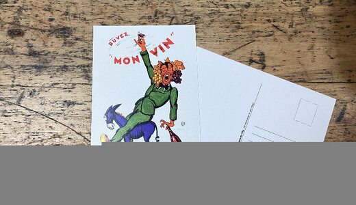 Carte postale buvez mon vin 