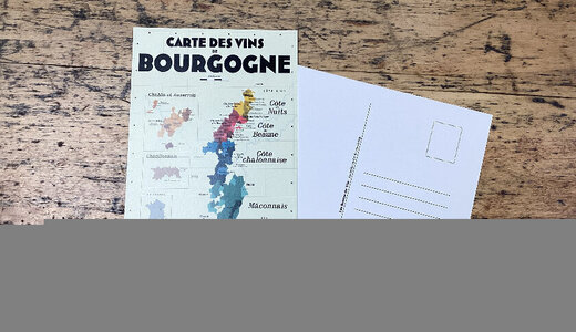 Carte postale des vins de Bourgogne 