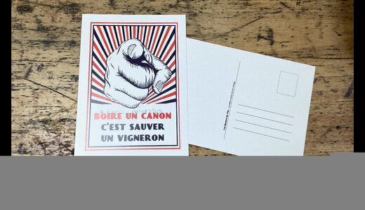 Carte postale boire un canon 