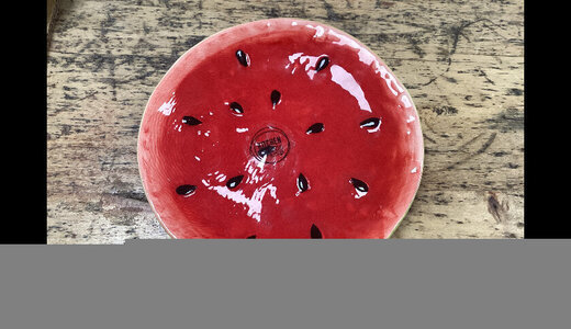 Assiette pastèque lot de 2 15,5cm