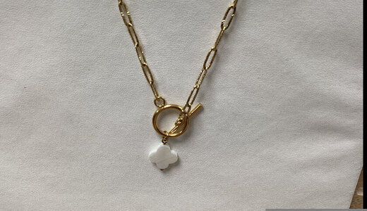 Collier fermoir T et nacre