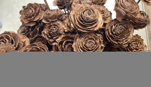 Rose en bois 55cm