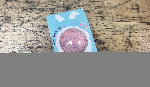Bombe de bain pailletée lilas 120gr