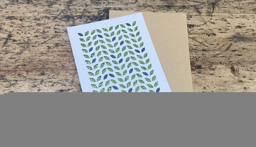 Carte feuilles paillettes