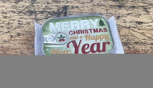 Carte en conserve merry christmas and happy new year