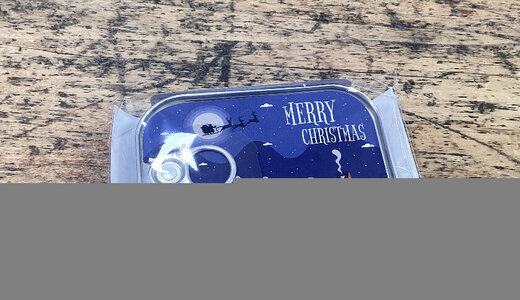 Carte en conserve merry christmas traîneau