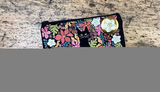 Pochette coton le chat noir 20x15cm