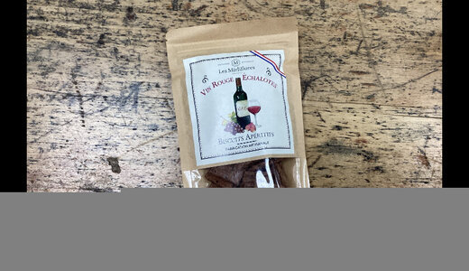Biscuits apéritifs artisanaux vin rouge échalotes 120gr