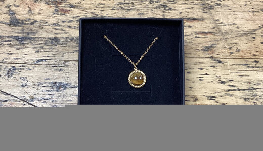 Collier pierres naturelles torsadé œil de tigre