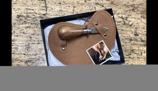 Couteau à huître avec gant en cuir