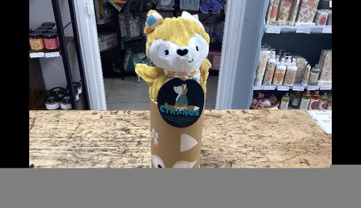 Peluche et boîte tirelire Cyranos le renard