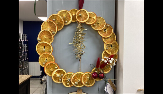 Couronne orange 33cm