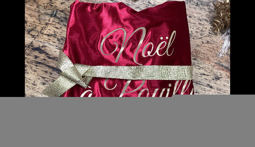 Sac du pere noël velours rouge 75x55cm