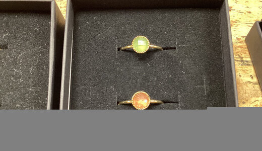 Bague or réglable pierre naturelle