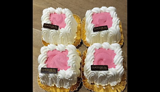 Boite de 4 mini vacherins : Vanille framboise 