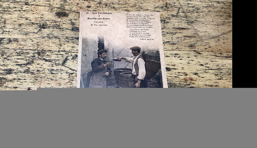 CP colorisée Pouilly un coup de vin nouveau